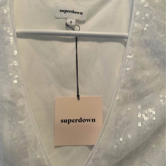 Revolve White sequin Fringe Dress - Picture 2 of 4